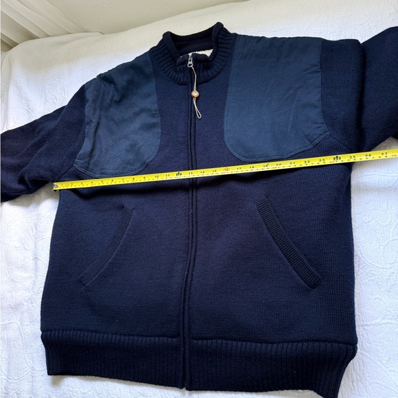 BERETTA Men’s Navy Wool JacketNWOT Sherpa LinenFull Zip Sweater Coat Large - Picture 10 of 16